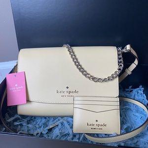 Yellow Kate Spade Carson Convertible Cross Body and Yellow Card Holder